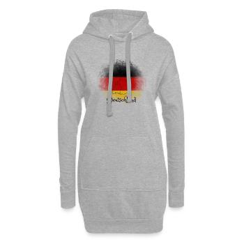 Ich liebe Deutschland - Deutschlandkarte - Hoodie-Kleid - Grau meliert - Vorne
