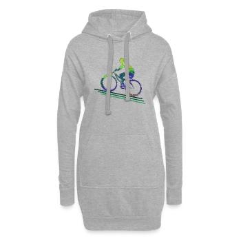 Cycliste - Sweat-shirt à capuche long Femme - gris chiné - Devant
