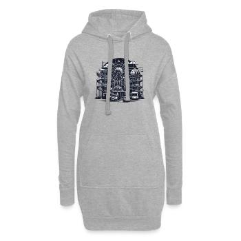 Verlassener Vergnügungspark: Urbex-Vektorgrafik - Hoodie-Kleid - Grau meliert - Vorne