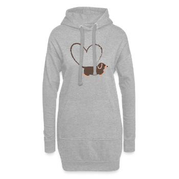L’amour à quatre pattes - Sweat-shirt à capuche long Femme - gris chiné - Devant