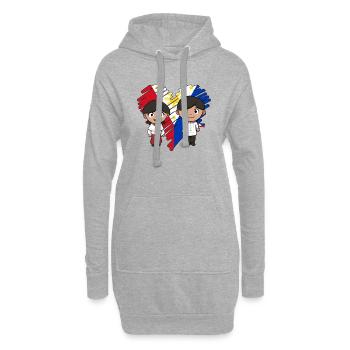 Philippines drapeau philippin fierté je cadeau - Sweat-shirt à capuche long Femme - gris chiné - Devant
