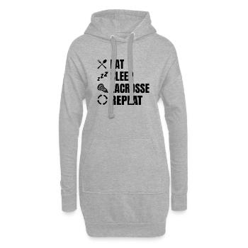 Eat Sleep Lacrosse Répétition - Sweat-shirt à capuche long Femme - gris chiné - Devant