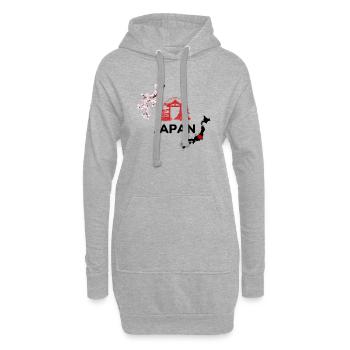 Entdecke die Schönheit Japans - Hoodie-Kleid - Grau meliert - Vorne