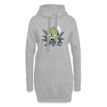 Smoking Bud - Hoodie-Kleid - Grau meliert - Vorne