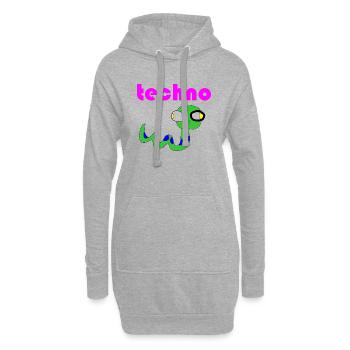 techno schlange - Hoodie-Kleid - Grau meliert - Vorne