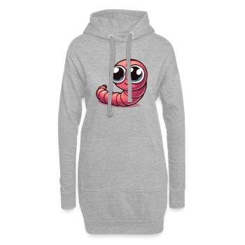Kleiner Wurm - Hoodie-Kleid - Grau meliert - Vorne