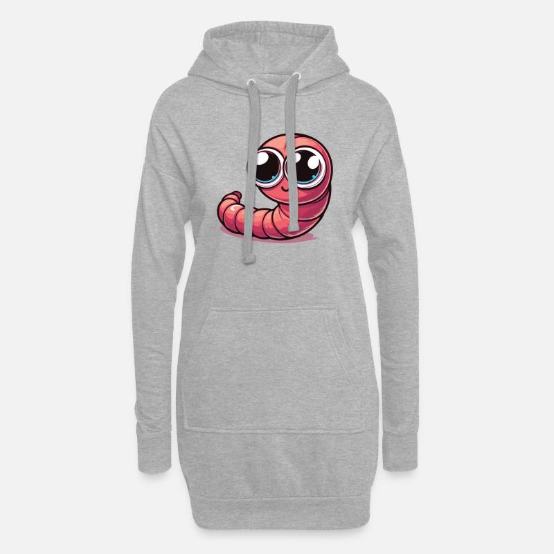 Kleiner Wurm - Hoodie-Kleid - Grau meliert