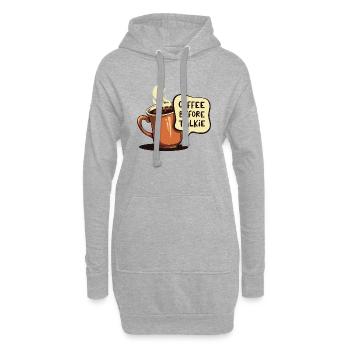 LE CAFÉ AVANT LE TALKIE - Sweat-shirt à capuche long Femme - gris chiné - Devant