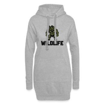 wildschwein comic wildlife - Hoodie-Kleid - Grau meliert - Vorne