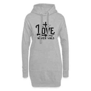 Love Never Fails - Hoodie Dress - heather grey - Front