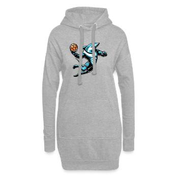 Le requin beach handballeur - Sweat-shirt à capuche long Femme - gris chiné - Devant