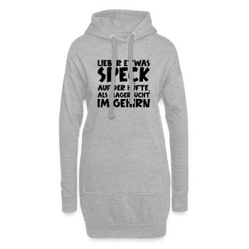 Lustiger Spruch Bild Witzig Humor Geschenkidee - Hoodie-Kleid - Grau meliert - Vorne