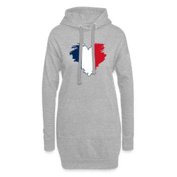 FRANKREICH IN MEINEM HERZEN - Hoodie-Kleid - Grau meliert - Vorne