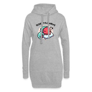 Sleepysaurus Official Sleep Outfit Chemise de nuit - Sweat-shirt à capuche long Femme - gris chiné - Devant