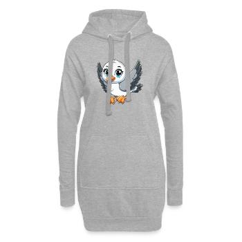 Baby-Möwe - Hoodie-Kleid - Grau meliert - Vorne