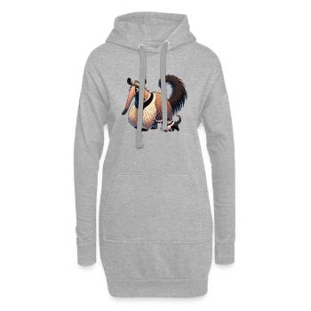 Ameisenbärmit Kind - Hoodie-Kleid - Grau meliert - Vorne