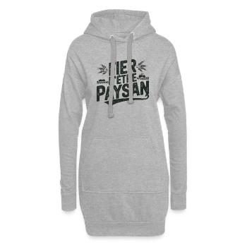 fière d être un paysan - Sweat-shirt à capuche long Femme - gris chiné - Devant