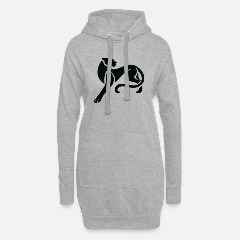 panther - Hoodie-Kleid - Grau meliert