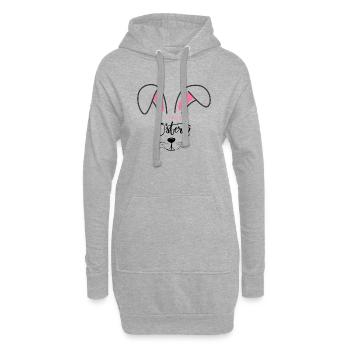 Vœux de Pâques - Sweat-shirt à capuche long Femme - gris chiné - Devant