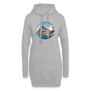 Super Yacht - Sweat-shirt à capuche long Femme - gris chiné - Devant