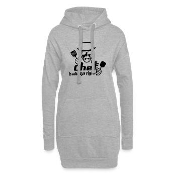 le chef a toujours raison - Sweat-shirt à capuche long Femme - gris chiné - Devant