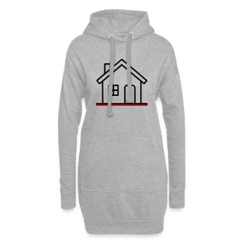 Icône de la maison - Sweat-shirt à capuche long Femme - gris chiné - Devant