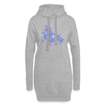 3 Tortues d’eau Tortues Équipe Amis Mignon - Sweat-shirt à capuche long Femme - gris chiné - Devant
