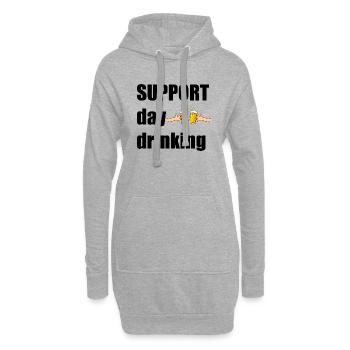 Journée de soutien à la consommation d’alcool - Sweat-shirt à capuche long Femme - gris chiné - Devant