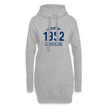 Fabriqué en 1952 - Edition limitée - Année de naissance - Sweat-shirt à capuche long Femme - gris chiné - Devant