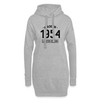 Made in 1954 - Limited Edition - Geburtsjahr - Hoodie-Kleid - Grau meliert - Vorne