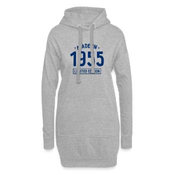 Made in 1955 - Limited Edition - Geburtsjahr - Hoodie-Kleid - Grau meliert - Vorne