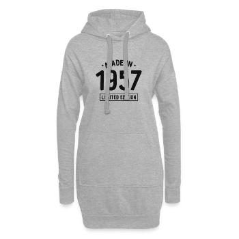 Made in 1957 - Limited Edition - Geburtsjahr - Hoodie-Kleid - Grau meliert - Vorne