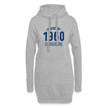 Made in 1960 - Limited Edition - Geburtsjahr - Hoodie-Kleid - Grau meliert - Vorne