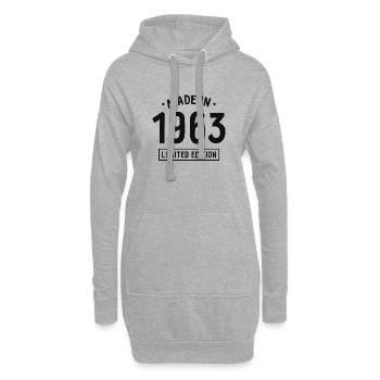 Made in 1963 - Limited Edition - Geburtsjahr - Hoodie-Kleid - Grau meliert - Vorne