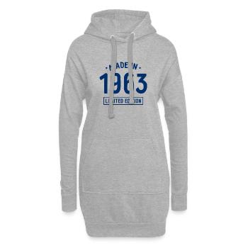 Made in 1963 - Limited Edition - Geburtsjahr - Hoodie-Kleid - Grau meliert - Vorne