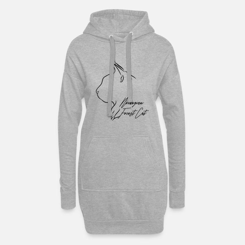 Norwegian Forest Cat Profil Katzen Katze Wilsigns - Hoodie-Kleid - Grau meliert