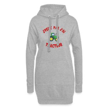 I can't I have Tractor - Hoodie Dress - heather grey - Front