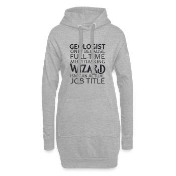 Géologue Magicien Géologie - Sweat-shirt à capuche long Femme - gris chiné - Devant