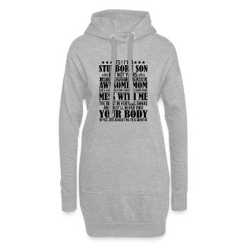 Yes I'm A Stubborn Son Of A Freaking Awesome Mom - Hoodie-Kleid - Grau meliert - Vorne