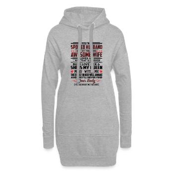 Yes I'm A Spoiled Husband My Freaking Awesome Wife - Hoodie-Kleid - Grau meliert - Vorne