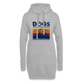 Dogs and Kayaking Vintage Retro Sunset - Sweat-shirt à capuche long Femme - gris chiné - Devant