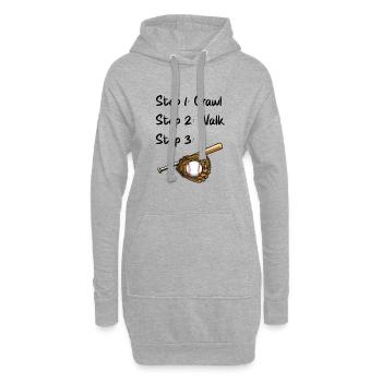 Crawl Walk Baseball Baby Bodysuit Baseball Lovers - Hoodie-Kleid - Grau meliert - Vorne