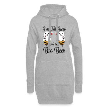Halloween I’m Just Here For The Boo Bees T Shirt - Sweat-shirt à capuche long Femme - gris chiné - Devant