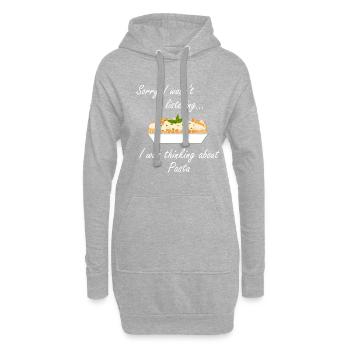 Penser aux pâtes manger des nouilles Spaghetti - Sweat-shirt à capuche long Femme - gris chiné - Devant