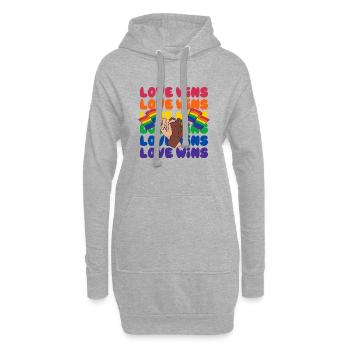 LGBTQ Love Wins Human Right Rainbow - Hoodie-Kleid - Grau meliert - Vorne