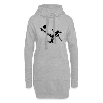 Soccer female - Sweat-shirt à capuche long Femme - gris chiné - Devant