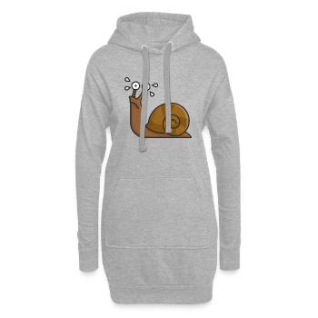 Escargot boiteux - Sweat-shirt à capuche long Femme - gris chiné - Devant