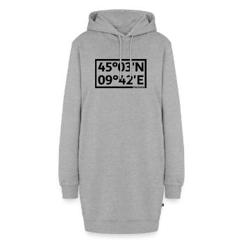 Coordonnées de Piacenza - Sweat-shirt à capuche long Femme - gris chiné - Devant