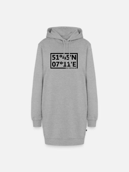 Haltern am See Koordinaten - Hoodie-Kleid - Grau meliert