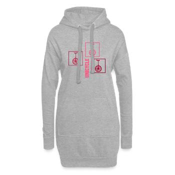 Unicycle monocycle artiste monocycle magenta - Sweat-shirt à capuche long Femme - gris chiné - Devant